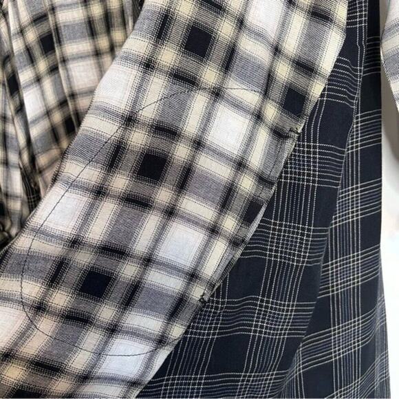 Susan Graver Loose Fit Button Up Yarn Dyed Plaid Oversized Collared Top POCKETS! - Picture 7 of 8